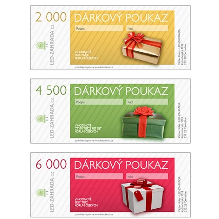 Dárkové poukázky pro Led-zahradu 