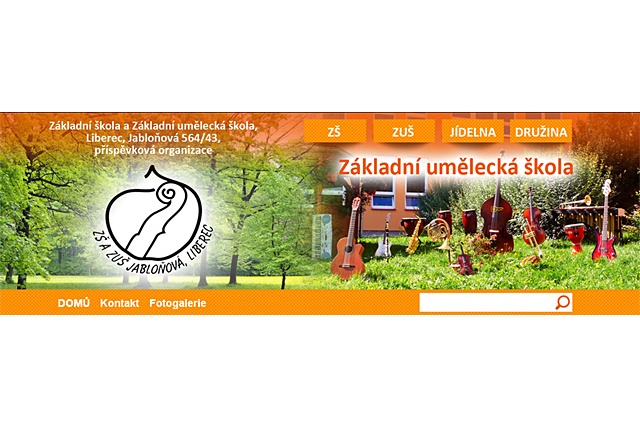 Stránky ZŠ a ZUŠ Jabloňová, Liberec 