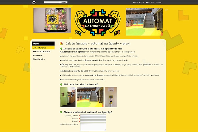 Webová prezentace automaty na špunty 